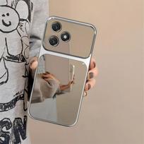 Case for HONOR X5C Plus,X5C Trending Big Window Cover Mirror Phone Casing HONOR X5C Plus gray