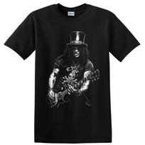 Slash Guns N Roses Guitarist Portrait Rock Music T Shirt Concert Fan Graphic L gray