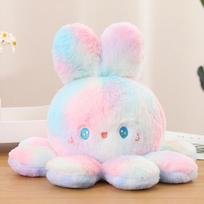 20Cm Reversible Octopus Rabbit Plush Toy Stuffed Cartoon Sweet Animal Plushie Birthday Present 20cm white