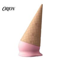 Easy to Clean Plastic Tools Ice Cream Cone Measuring Cups Set, Detachable Fun Gift for Bakers Spoons, Stackable Kitchen Tool Baking And Cooking Sets beige