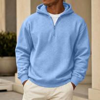 Men's Casual Hoodie Sweatshirt with Zip Collar, Multi-Pocket, Long Sleeve XXXL gray