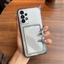 Shockproof Clear Casing for Samsung Galaxy A73 5G,A53,A52 4G/5G,A52S,A33,A32 4G,A32,A23,A13 with Cardholder Case Galaxy A53 5G rožinė