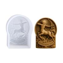 Mythical Themed Candle Silicone Molds Centaur Archer Carving Silicone Molds For Making Candle Soap and Holiday Gift 1 brown