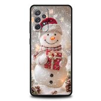 Christmas Snowman Phone Case for Samsung Galaxy A55 A35 A17 A07 A15 A13 A25 A51 A71 A72 A73 A32 A52 A52S A41 5G Soft TPU Shell Samsung A52 5G beige