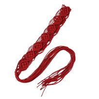 Maillard Rope Weaving Belt Aesthetic Adult Bohemia Tassels Waistband Waist Decoration Girl Travel Clothing Accessories smėlis
