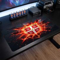 X2518==Serbia Crest Mouse Pad, Extended Non Slip Rubber Desk Mat for Gaming Office Laptop Fan Gift 30cmx60cm（11.8x23.6inch）