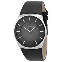 SKAGEN Uostai Juodas Ciferblatas Juodas Odinis Vyriškas Laikrodis Moteriškas Kvarcinis Laikrodis Nerūdijantis Plienas 50m 42mm valanda SKW6017 juoda