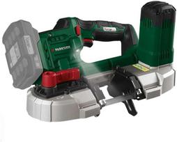 Parkside® Pmba20-li A1 akumuliatorinis juostinis pjūklas 20 V be akumuliatoriaus ir įkroviklio, mobilus juostinis pjūklas