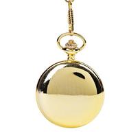 Gold Double-Sided Luminous Pocket Watch with Roman Numerals and Engravable Case 8823 beige