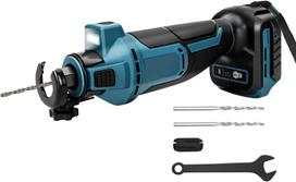 Akumuliatorinis rotacinis pjoviklis, suderinamas su makita 18 v akumuliatoriumi, gipso kartono pjovimo įrankis, belaidis spiralinis pjūklas, led lemputė, 3 greičiai 20 000/25 000/30 000 aps./min., gylio reguliavimas be įrankių