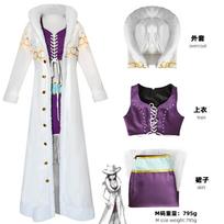 ONE PIECE cos suit, Robin sweater coat trench coat slim jacket Nicole Robin secondary cosplay suit L white