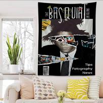 JJeanMichel Basquiats Art Hanging Bohemian Tapestry Hanging Tarot Hippie Wall Rugs Dorm Wall Hanging Home Decor 74x94cm(29x37in) gray