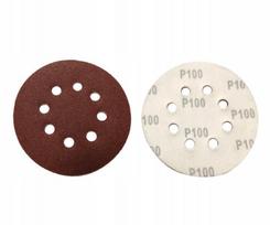 Šlifavimo diskeliai su velcro 125 mm Gr 100, švitrinis popierius, 100 vnt. su skylutėmis