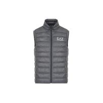 Emporio Armani raidžių rašto stovimos apykaklės užtrauktuku prigludęs be rankovių liemenė vyriška liemenė pilka 8NPQ01-PN29Z-1977 XS gray