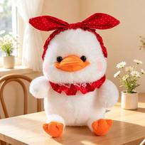 1Pc 23cm Kawaii Big Billed Duck Plush Toys Cute Yellow Duck with Hairband Lovely Dolls for Children Birthday Gift balta