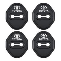 4 vnt. Silikoninis automobilio durų užrakto dangtelis Apsauginė lipni pagalvėlė Apsauga nuo dulkių Toyota Corolla Camry RAV4 Avalon priedams LQ2 black