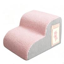 Neslystančios putplasčio laipteliai augintiniams Stabilūs laiptai su rankena Lengvabūdiška lova 3-step 35CM Sponge-30d white