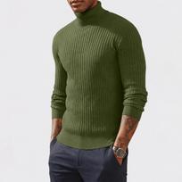 Men's High Neck Knit Sweater Casual Pullover Base Layer M geltona
