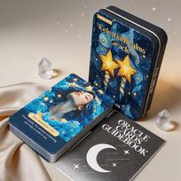 Celestial Realms Oracle Deck | 11.5*8cm 44 Cards with Guidebook in Metal Tin Box, Cosmic Celestial Themed Oracle Cards