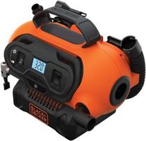 Black+decker Bdcinf18n-qs 11.0 Bar kompresorius/oro pompa (galimas maitinimo šaltinis: 12v/230v jungtis arba 18v akumuliatorius, 160psi padangoms, kamuoliams, vežimėliams, su 2 veikimo režimais ir siurbimo režimu