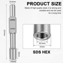 Sds hex įžeminimo vinies kaltas, skirtas giliam įžeminimui, įžeminimo smaigas, vidinis skersmuo 20,5 mm x išorinis skersmuo 35 mm x 257 mm ilgis