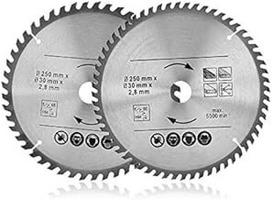 Diskiniai pjūklų diskai 250 x 30 mm 48t ir 60t tct universalūs pjūklo diskai, pagaminti iš aukštos kokybės karbido, suderinami su įleidžiamuoju pjūklu ir diskiniais pjūklais, skirti medienai, metalui ir aliuminiui, 2 vnt.