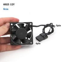 6cm 60*60*25 6025 DC 12v small 3pin big 4pin Brushless PC Cooling Fan 6cm PC Fans For Computer Case GPU CPU Cooler Radiator 1 piece black
