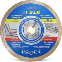 S&r Deimantinis pjovimo diskas 180 x 25.4 x 10 mm itin plonas pjovimo diskas švariam plytelių, porceliano, keramikos, porceliano keramikos masės, granito, marmuro pjovimui, skirtas stalo pjūklams, plytelių pjovimo mašinoms