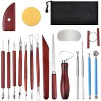 Kits Pottery Tool Clay Carving Knife Finishing Stone Plastic Clay Diy Tool Beginner Pottery Aid Pottery Crafts Oxford Zipper Bag 1set ruda