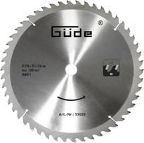 Güde 55023 medžio pjovimo diskas hm 250 x 20 x 50z (karbido, 25 cm skersmens, 2 cm pjovimo disko skylė, 50 dantų, 2.8 mm pjovimo disko storis, skirtas maksimaliems pjūviams iki 7000 aps/min)