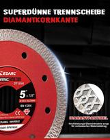 Ezarc deimantiniai pjovimo diskai 125 mm itin ploni deimantiniai diskai plytelėms, keramikai, marmurui, skirti šlapiam arba sausam pjovimui (2 vnt. rinkinys)
