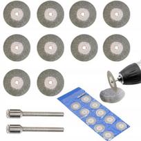 10 deimantinių diskų rinkinys 40 mm dremel tipo, skirtas pjovimui ir šlifavimui