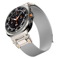 Magnetic Milanese Strap for Samsung Galaxy Ultra Watch 47mm Luxury Stainless Steel Bracelet For GALAXY ultra 7 47MM No Gaps Band Galaxy Watch Ultra gray