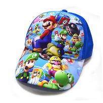 16 hues Super Marios Bros Animation Design Headwear Luigi Embroidery Animation Figure Peripherals Baseball Cap Shade Sun Protection kids Presents 48CM-54CM black