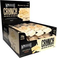 Baltyminiai batonėliai WARRIOR Crunch su baltuoju šokoladu, 64 g x 12 vnt