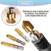 Teocpai 6 dalių 1/4 colio šešiakampis 90° Hss įleidžiamų grąžtų rinkinys medienai, nuo 6 mm iki 19 mm