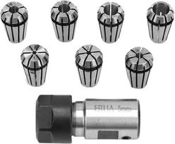 7 dalių Er11 5 mm variklio veleno laikiklio prailginimo strypas + Er11 1–7 mm spyruoklinių replių rinkinys frezavimui, gręžimui, graviravimui Cnc