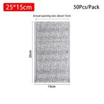 50Pcs/Pack Folding Ice Cold Warm Aluminum Foil Bag Delivery Carrier Drink Storage Insulation Bag Packing Food Thermal Cooler Bag gray