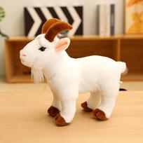 30Cm Realistic Goat Plush Toy Huggable Little Goat Black White Soft Stuffed Animal Cuddly Farm Gift Kid Girl Creative Home Decor 25-30cm balta
