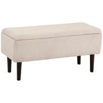 Laikymo suolas laikymo skrynia guminio medžio kojelės 95 x 38 x 45 cm smėlio spalvos 95 x 38 x 45 cm smėlis