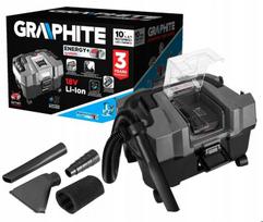 Graphite akumuliatorinis pramoninis dulkių siurblys 18v 10l