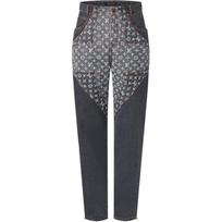 LOUIS VUITTON Monogram Flower Denim Pants 1ABYEA 32 gray