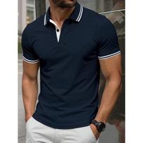 Casual essential! Men's short-sleeve polo shirt, stylish and versatile. S black