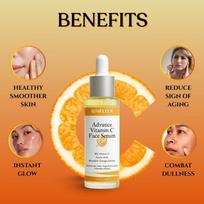 Vitamin C Face Serum for Brightness - 30 ml | Fades Dark Spots & Hydrates | Lightweight & Non-Sticky | For Oily, Dry, Normal & Combination Skin orange