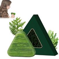 Anti-hair loss soap, Natural Triangle Shampoo Soap, and strengthening hair. 1 pcs black