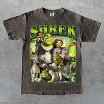 Riboto tiražo Shrek vintažiniai marškinėliai, Dovana moteriai ir vyrui Unisex marškinėliai FD 140 gray