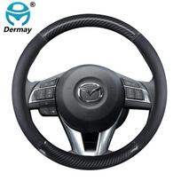 Odinis automobilio vairo užvalkalas, skirtas Mazda 2 Demio/Axela/Mazda 3 Atenza/Mazda 6 CX-3 CX-4 CX-5 CX-8 CX-9 Wagon BT-50 Premacy 5 juoda