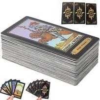 78 Holographic Tarot Cards Fantastic Board Game Set Waterproof Future Telling Game for Magician Beginners and Expert Player gray