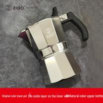 ZIGO Silver-Gray Double Valve 2-Cup Italian Moka Pot for Home and Outdoor Use gray