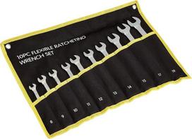 Wrench Tool Sets 10 Pcs Tool Set Auto Repair Kit Rachet Wrench Set (as the picture,Hand Tool Kits&10 Pcs) white